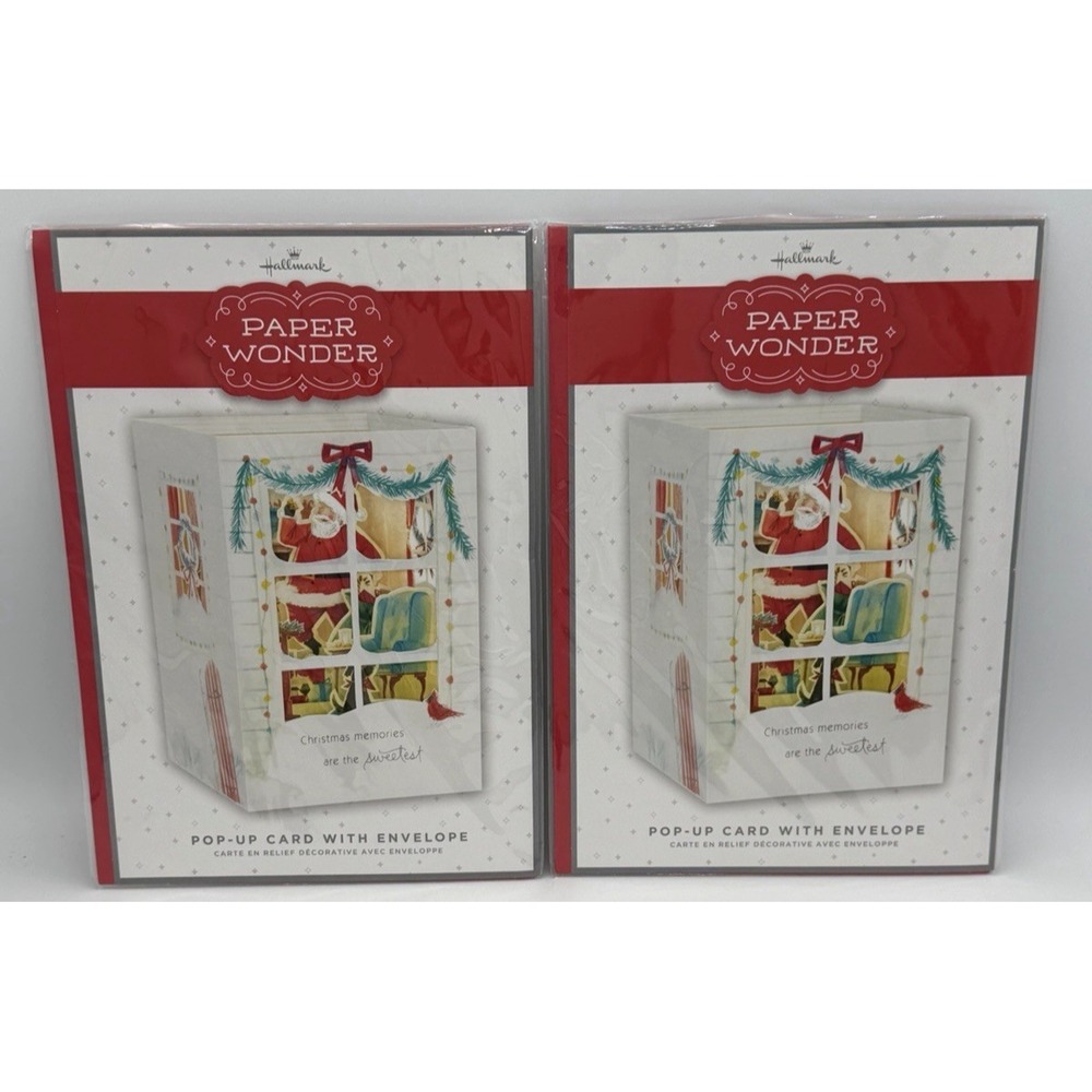 2 Hallmark Paper Wonder Pop-Up "Christmas Memories" Christmas Card‎ New XX08066